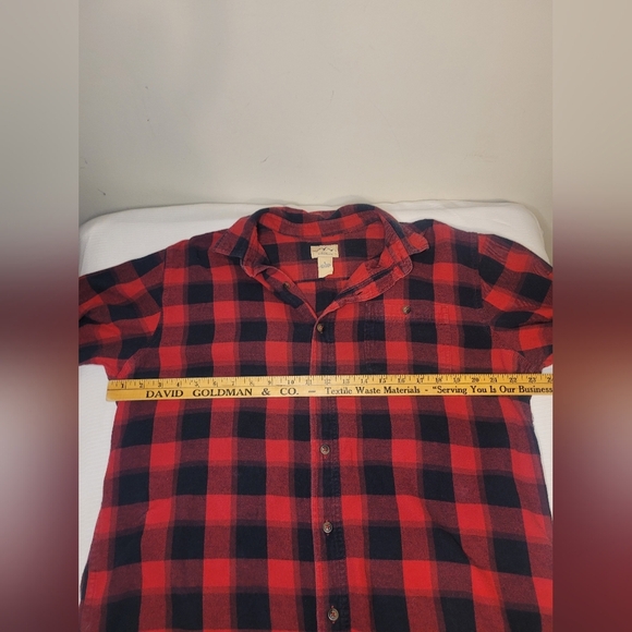 Blue Mountain Red Plaid Flannel Button Down Shirt sz L - Picture 4 of 6